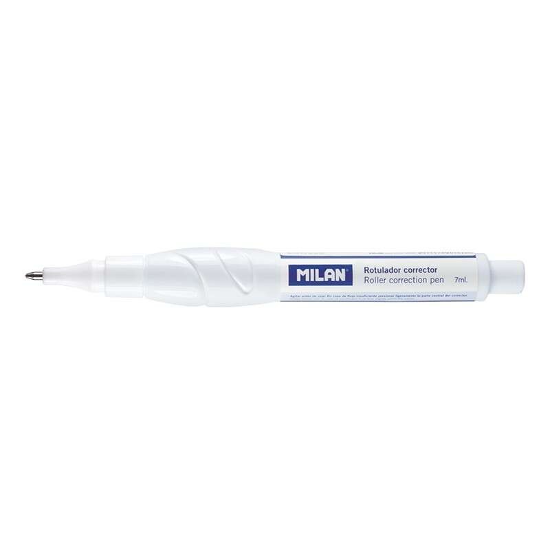 Milan Boligrafo Corrector - Punta Metalica - Capacidad 7ml Milan Boligrafo Corrector - Punta Metalica - Capacidad 7ml