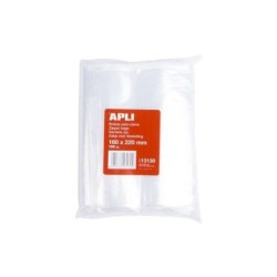 Apli Pack de 100 Bolsas de Auto Cierre 160 x 220 mm - Cierre Seguro - Aptas para Alimentos