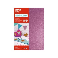Apli Goma Eva Purpurina A4 4 Hojas - Blanco, Negro, Rojo y Azul - Ideal para Manualidades y Decoracion