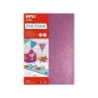 Apli Goma Eva Purpurina A4 4 Hojas - Blanco, Negro, Rojo y Azul - Ideal para Manualidades y Decoracion