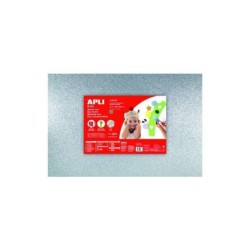 Apli Confezione da 3 Gomma Eva Glitter Argento 600 x 400 mm - Spessore 2 mm - Impermeabile - Modellabile a Caldo - Colore Argent