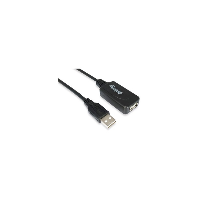 Equip Cable Alargador USB 2.0 Activo - Doble Blindaje - Longitud 10m - Color Negro Equip Cable Alargador USB 2.0 Activo - Doble Blindaje - Longitud 10m - Color Negro
