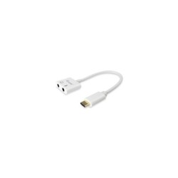 Equipaggia l'adattatore da USB-C a audio con 2 jack da 3,5 mm femmina per cuffie e microfono