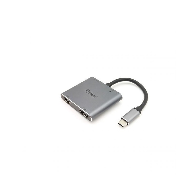Equip Hub USB-C con 1x USB 3.0, 2x HDMI - Velocidad de hasta 5Gbps - Carcasa de Aluminio Equip Hub USB-C con 1x USB 3.0, 2x HDMI - Velocidad de hasta 5Gbps - Carcasa de Aluminio