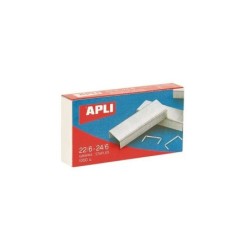 Punti metallici Apli 22/6 - 24/6 zincati - Capacità di pinzatura circa 20 fogli - Scatola da 1000 punti metallici