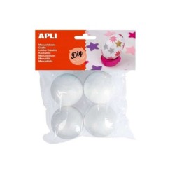 Apli Confezione da 4 Sfere in Porexpan Ø 50 mm - Colore Bianco