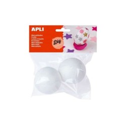 Apli Pack de 2 Bolas de Porexpan Ø 70 mm - Color Blanco