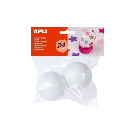 Apli Pack de 2 Bolas de Porexpan Ø 70 mm - Color Blanco