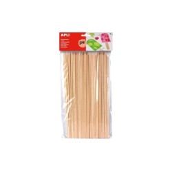 Apli Pack de 50 Palos de Madera Natural 200 x 3 mm - Color Madera