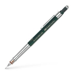 Faber-Castell TK-Fine Vario L Portamine HB 0,5 mm - Con gomma - Clip in metallo - Colore verde