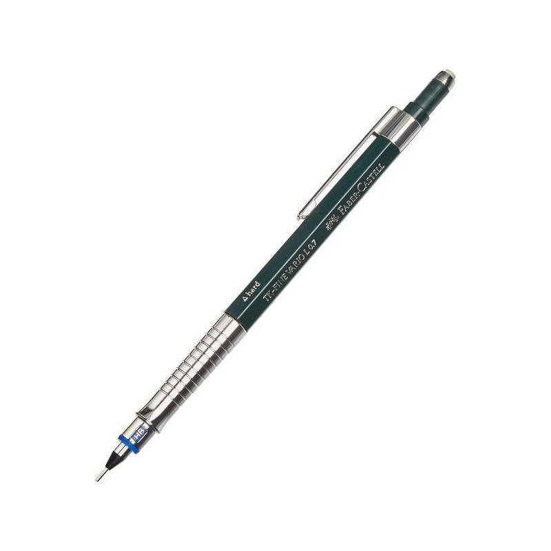 Faber-Castell TK-Fine Vario L Portaminas HB 0.7mm - Con Goma de Borrar - Clip de Metal - Color Verde Faber-Castell TK-Fine Vario L Portaminas HB 0.7mm - Con Goma de Borrar - Clip de Metal - Color Verde