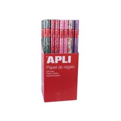 Display Apli da 55 Rotoli di Carta Regalo Tendance - 11 Rotoli per Colore - Misure Rotolo 0,70x2m - 5 Disegni