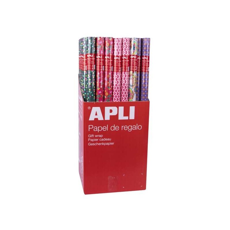 Display Apli da 55 Rotoli di Carta Regalo Tendance - 11 Rotoli per Colore - Misure Rotolo 0,70x2m - 5 Disegni Display Apli da 55 Rotoli di Carta Regalo Tendance - 11 Rotoli per Colore - Misure Rotolo 0,70x2m - 5 Disegni
