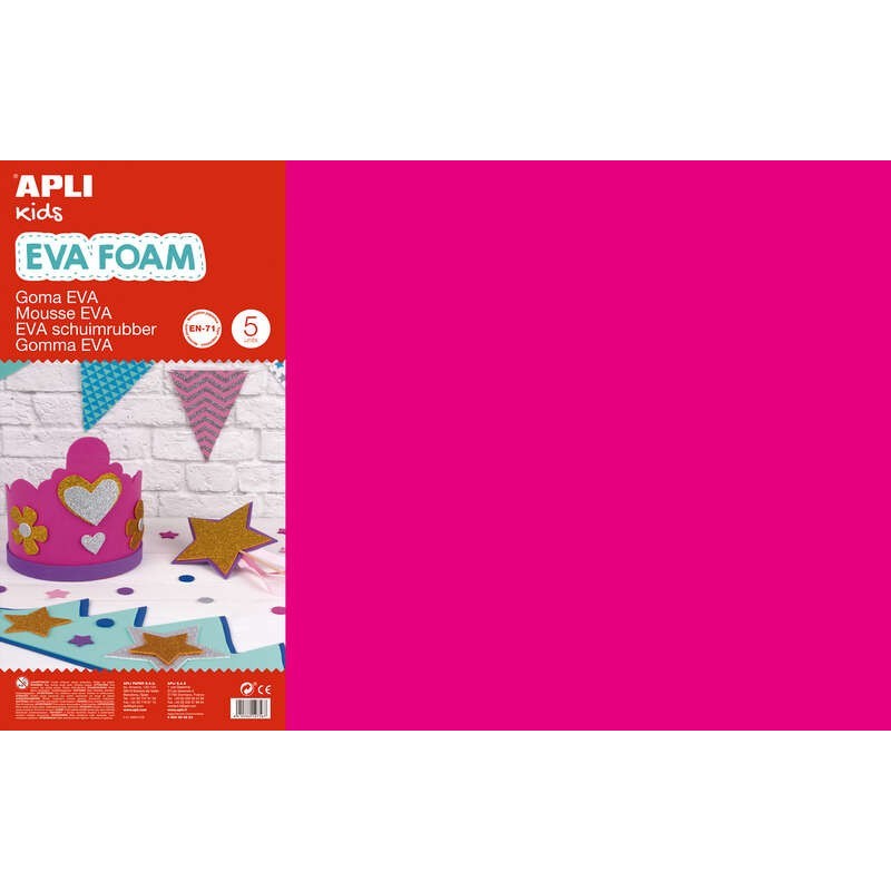 Apli Fucsia Gomma Eva 600x400 - 5 Fogli Grandi e Flessibili Apli Fucsia Gomma Eva 600x400 - 5 Fogli Grandi e Flessibili