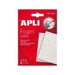 Apli Adhesivo Espuma 3D Precortado 5x5x3mm - Facil Aplicacion - 414 Unidades - Blanco