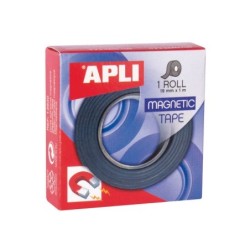 Apli Cinta Adhesiva Magnetica 19mm x 1m - Facil de Cortar y Pegar - Ideal para Manualidades y Organizacion - Negra