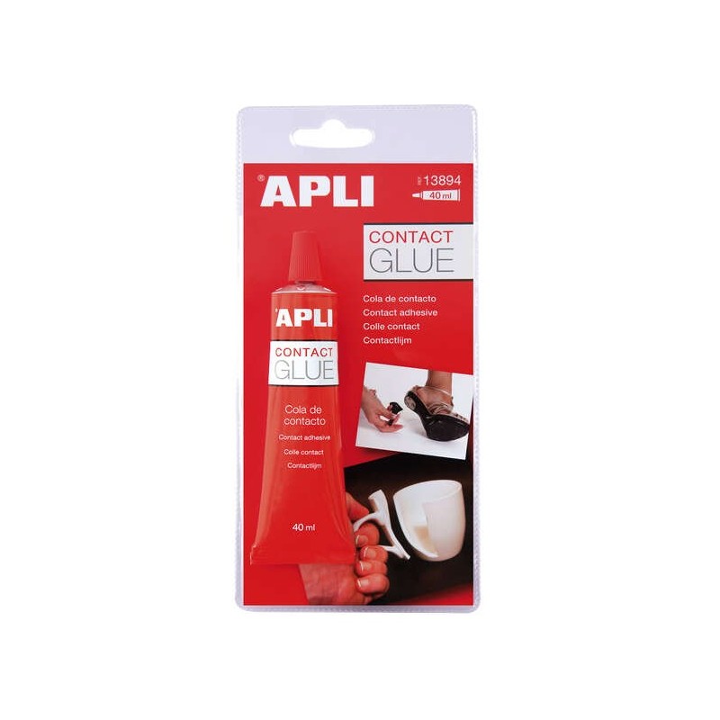 Apli Cola Contacto 40ml - Secado Rapido - Resistente al Agua y al Calor - Transparente Apli Cola Contacto 40ml - Secado Rapido - Resistente al Agua y al Calor - Transparente