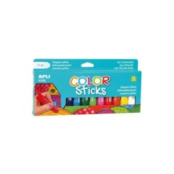 Apli Confezione da 12 Tempere Solide 10g - Finitura Satinata - Non Macchia - Colori Solidi
