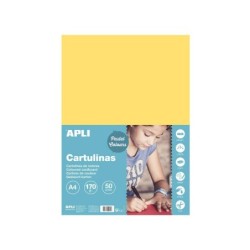 Apli Cartoncino Giallo Chiaro A4 170g 50 Fogli