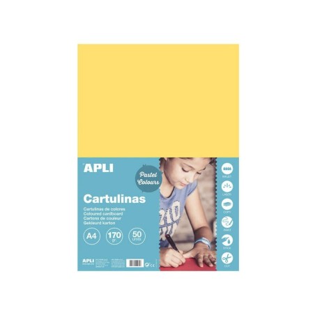 Apli Cartoncino Giallo Chiaro A4 170g 50 Fogli