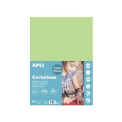 Cartoncino Apli verde chiaro A4 170 g 50 fogli