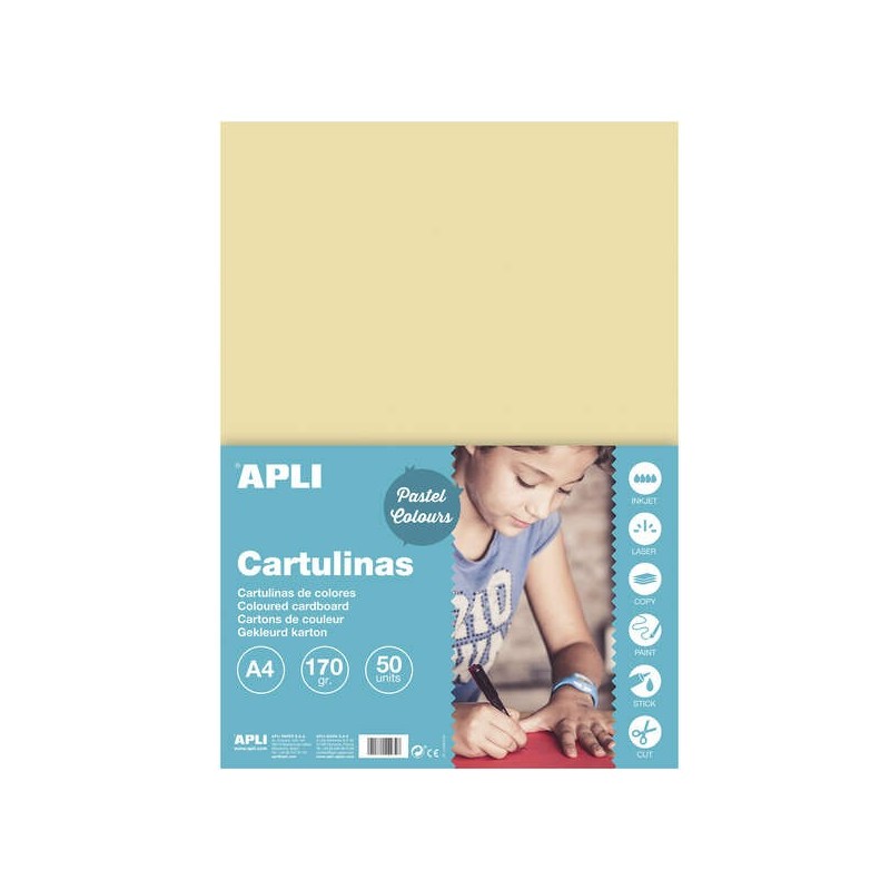 Cartoncino Apli Crema A4 170g 50 Fogli Cartoncino Apli Crema A4 170g 50 Fogli