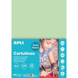 Cartoncino Apli Verde Smeraldo A4 170 g 50 fogli