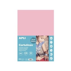 Apli Cartulina Rosa A4 170g 50 Hojas