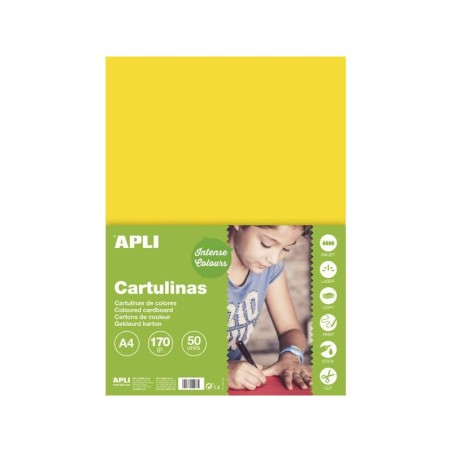 Apli Cartulina Amarilla A4 170g 50 Hojas