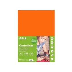 Apli Cartulina Naranja A4 170g 50 Hojas