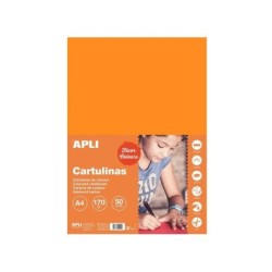 Cartoncino Apli Arancione Fluorescente A4 170g 50 Fogli