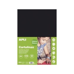 Apli Cartoncino Nero A4 170g 50 Fogli