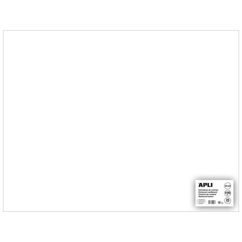 Apli Cartulina Blanca 50 x 65cm 170g 25 Hojas Apli Cartulina Blanca 50 x 65cm 170g 25 Hojas