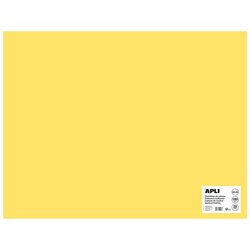 Cartoncino Apli giallo chiaro 50 x 65 cm 170 g 25 fogli Cartoncino Apli giallo chiaro 50 x 65 cm 170 g 25 fogli
