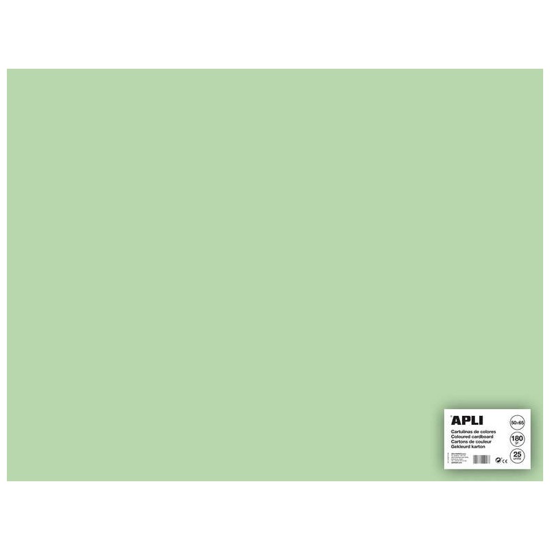 Cartoncino Apli verde smeraldo 50 x 65 cm 170 g 25 fogli Cartoncino Apli verde smeraldo 50 x 65 cm 170 g 25 fogli