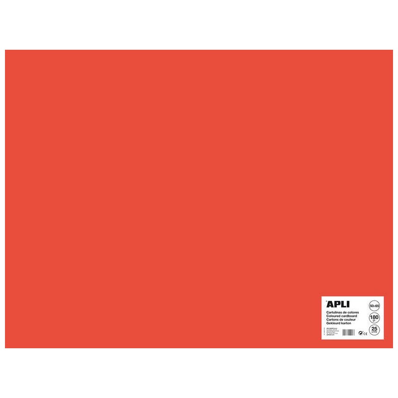Apli Cartulina Roja 50 x 65cm 170g 25 Hojas Apli Cartulina Roja 50 x 65cm 170g 25 Hojas