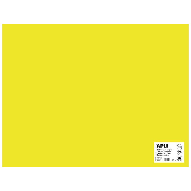 Cartoncino Apli giallo fluorescente 50 x 65 cm 170 g 25 fogli Cartoncino Apli giallo fluorescente 50 x 65 cm 170 g 25 fogli
