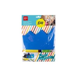 Corona compleanno Apli - 10 numeri adesivi - 24 forme adesive in schiuma Eva - Colore blu