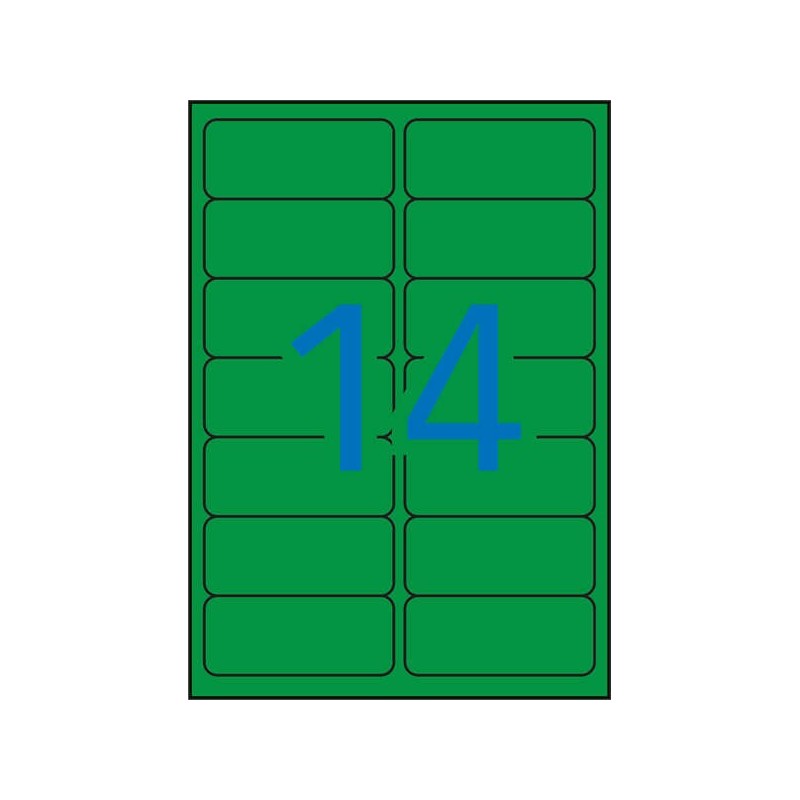 Etichette verdi permanenti Apli 99,1 x 38,1 mm 20 fogli Etichette verdi permanenti Apli 99,1 x 38,1 mm 20 fogli