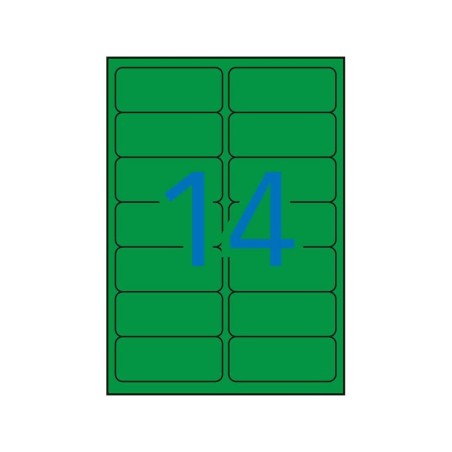 Etichette verdi permanenti Apli 99,1 x 38,1 mm 20 fogli
