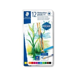 Staedtler 146 10C Pack de 12 Lapices de Colores Acuarelables - Resistentes a la Rotura - Colores Surtidos