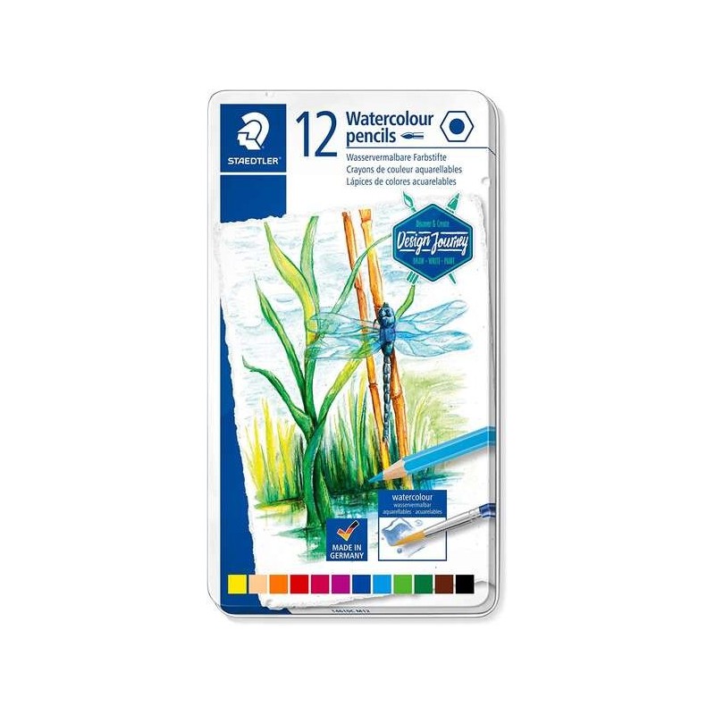 Staedtler 146 10C Pack de 12 Lapices de Colores Acuarelables - Resistentes a la Rotura - Colores Surtidos Staedtler 146 10C Pack de 12 Lapices de Colores Acuarelables - Resistentes a la Rotura - Colores Surtidos