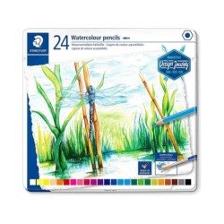 Staedtler 146 10C Pack de 24 Lapices de Colores Acuarelables - Resistentes a la Rotura - Colores Surtidos