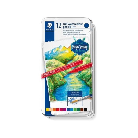 Staedtler 146 10G Pack de 12 Lapices de Colores Acuarelables - Sin Madera - Colores Surtidos