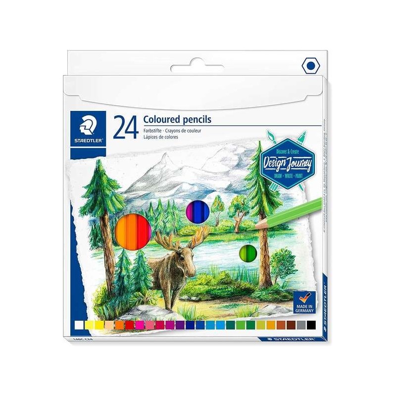 Staedtler 146C Confezione da 24 matite colorate - Mina morbida - Colori assortiti Staedtler 146C Confezione da 24 matite colorate - Mina morbida - Colori assortiti