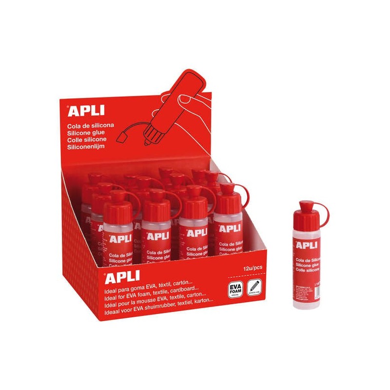Colla siliconica Apli 25ml - Asciugatura rapida - Resistente all'acqua - Trasparente Colla siliconica Apli 25ml - Asciugatura rapida - Resistente all'acqua - Trasparente