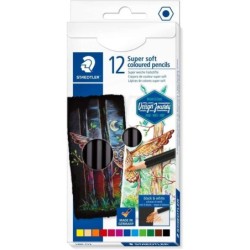 Staedtler Super Soft 149C Confezione da 12 matite colorate - Mina extra morbida - Colori assortiti
