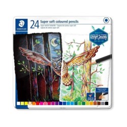 Staedtler Super Soft 149C Pack de 24 Lapices de Colores - Mina Extra Suave - Colores Surtidos
