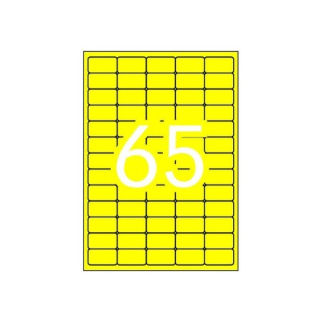 Apli Etiquetas Amarillo Fluorescente Permanentes 38.1 x 21.2mm 20 Hojas
