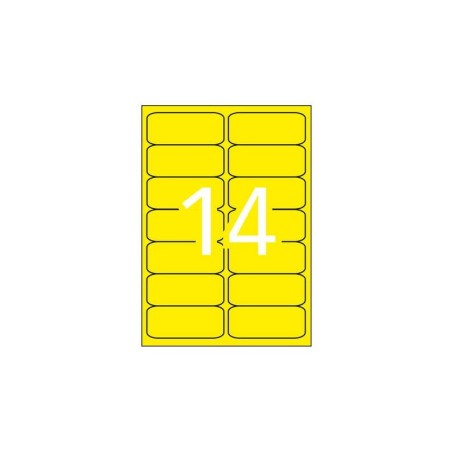Apli Etiquetas Amarillo Fluorescente Permanentes 99.1 x 38.1mm 20 Hojas